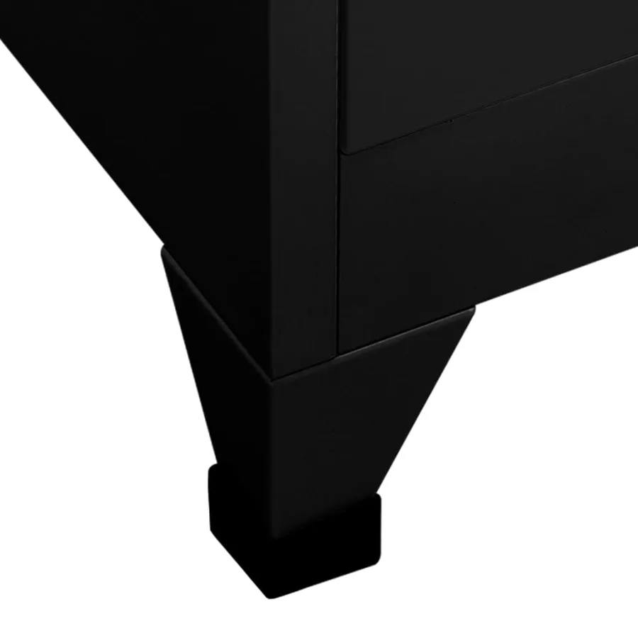 Armoire à casiers Noir 90x45x180 cm Acier - 6