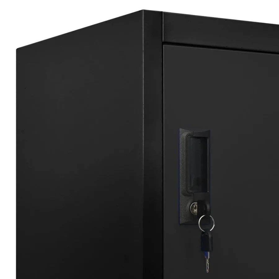 Armoire à casiers Noir 90x45x180 cm Acier - 7