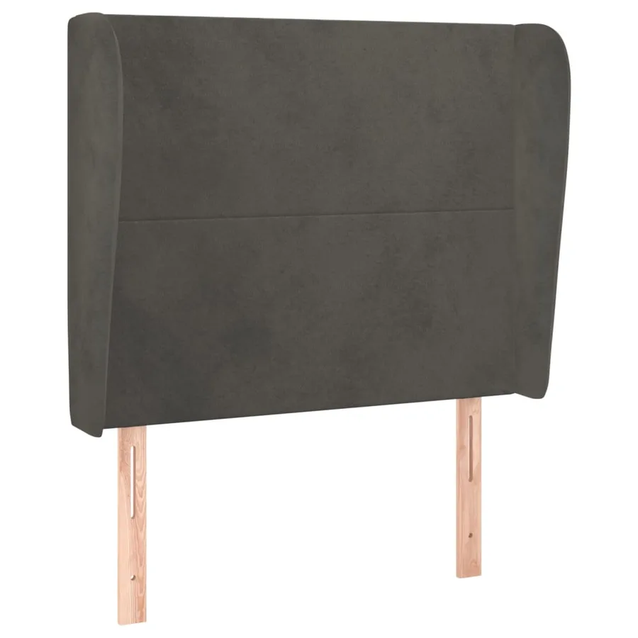 Tête de lit avec oreilles Gris foncé 83x23x118/128 cm Velours - 2