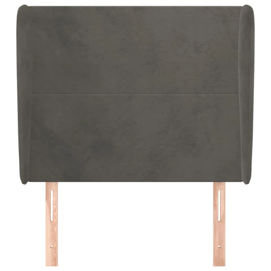 Tête de lit avec oreilles Gris foncé 83x23x118/128 cm Velours - 3