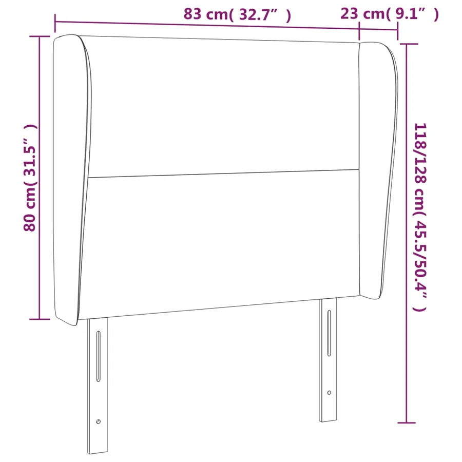 Tête de lit avec oreilles Gris foncé 83x23x118/128 cm Velours - 9