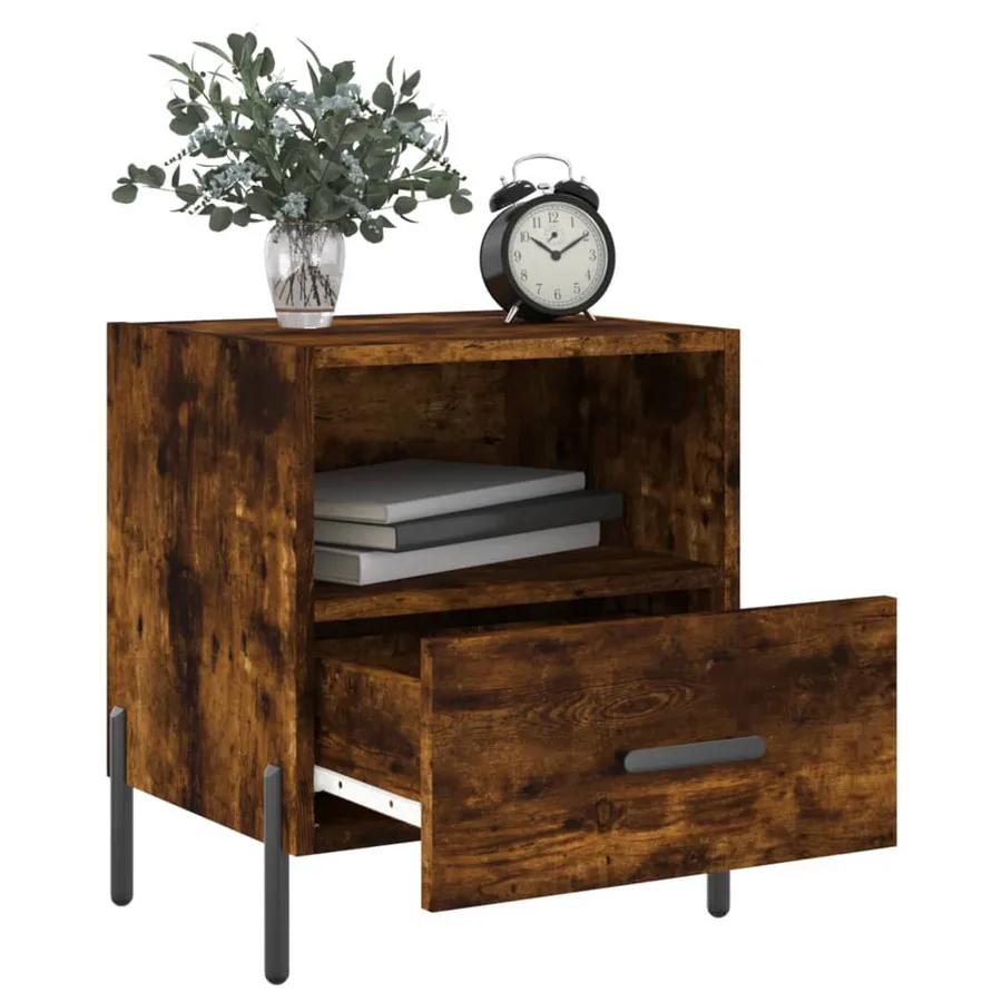 Tables de chevet 2pcs chêne fumé 40x35x47,5cm bois d’ingénierie - 3