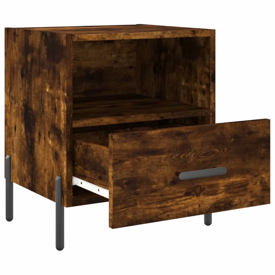 Tables de chevet 2pcs chêne fumé 40x35x47,5cm bois d’ingénierie - 5