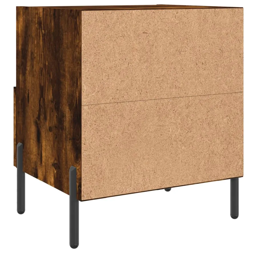 Tables de chevet 2pcs chêne fumé 40x35x47,5cm bois d’ingénierie - 9