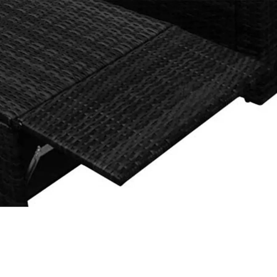 Salon de jardin 2 pcs avec coussins Résine tressée Noir - 5