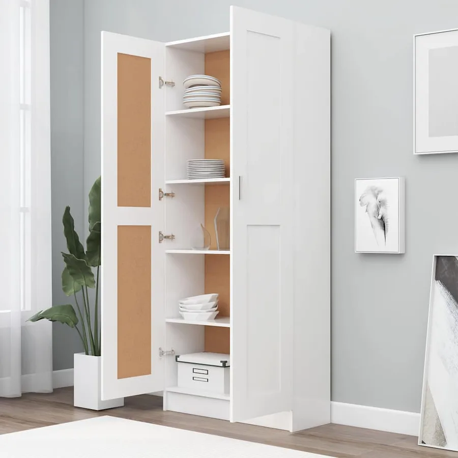 Bibliothèque Blanc 82,5x30,5x185,5 cm Bois d'ingénierie - 3