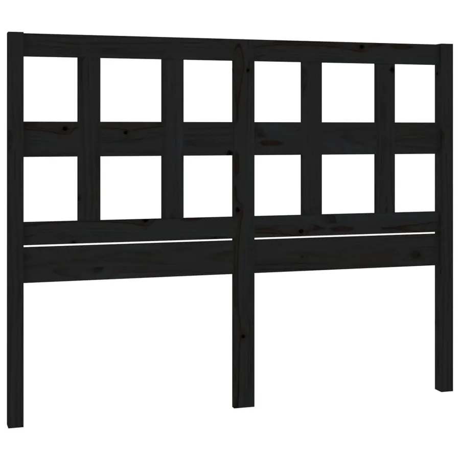 Tête de lit Noir 205,5x4x100 cm Bois massif de pin - 2