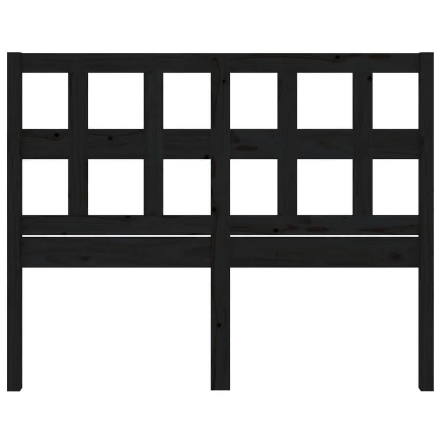 Tête de lit Noir 205,5x4x100 cm Bois massif de pin - 4