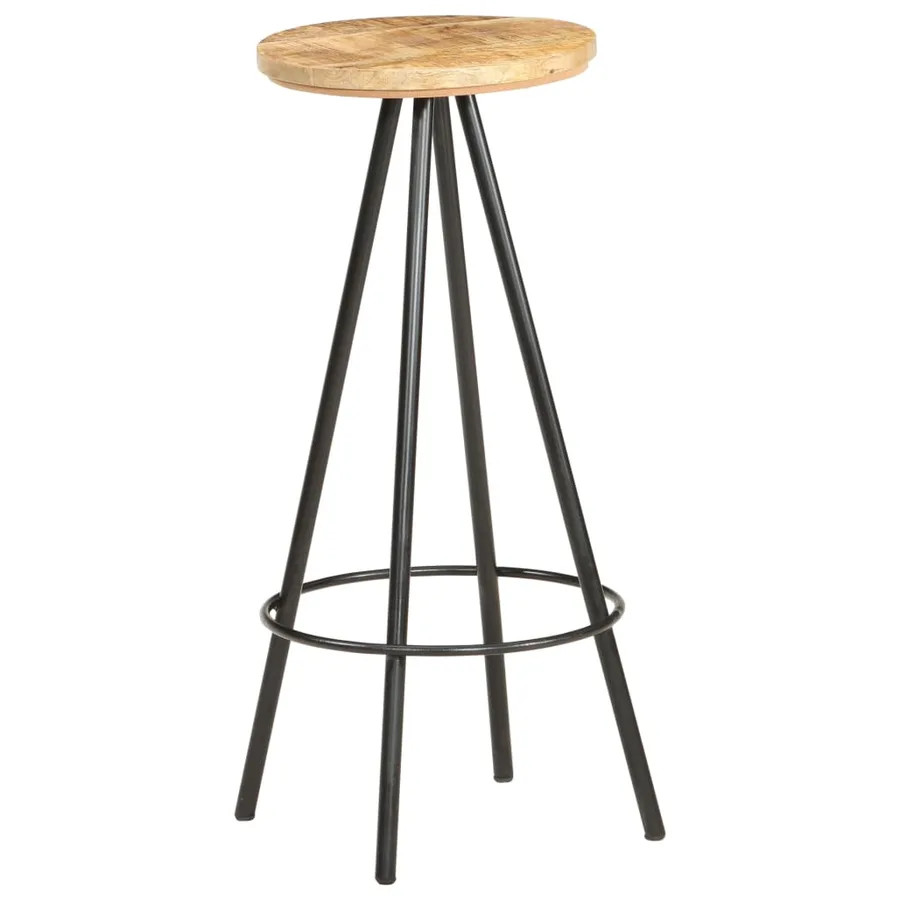 Tabourets de bar lot de 2 bois de manguier brut - 2