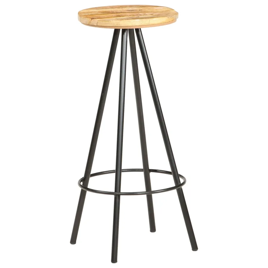 Tabourets de bar lot de 2 bois de manguier brut - 7