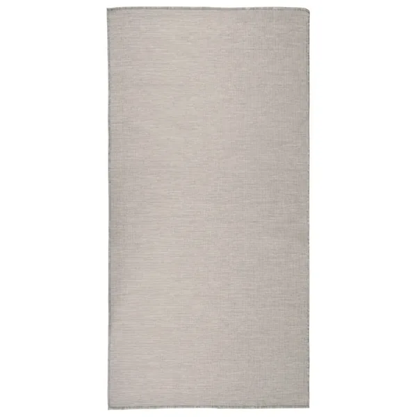 Tapis à tissage plat d'extérieur 100x200 cm gris clair