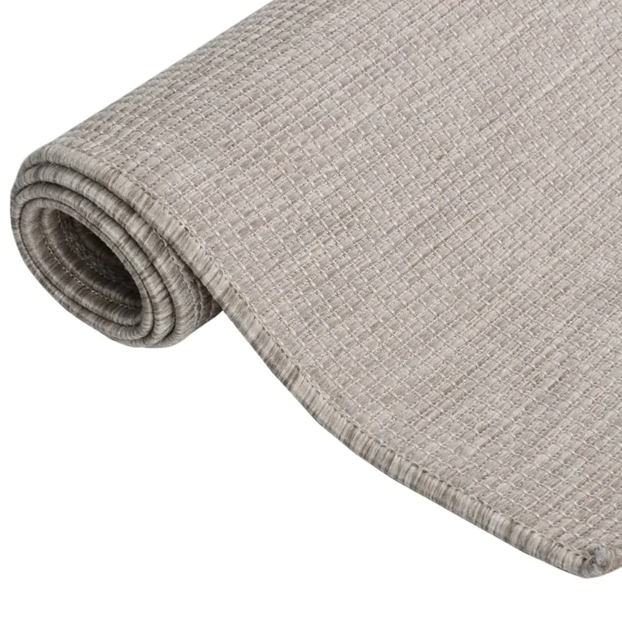 Tapis à tissage plat d'extérieur 100x200 cm gris clair - 3