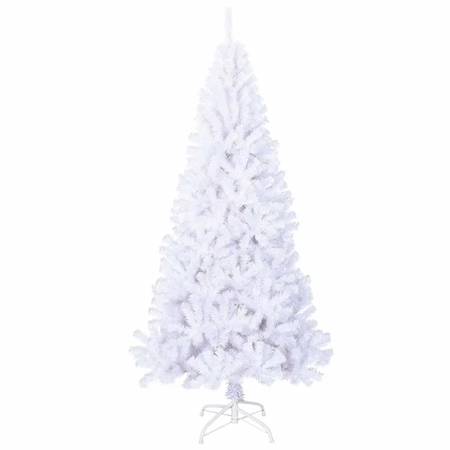 Arbre de Noël artificiel avec branches épaisses blanc 180cm PVC - 3