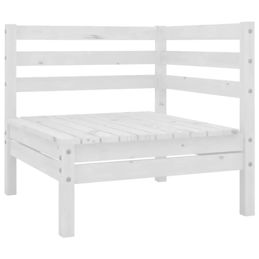 Canapés d'angle de jardin 2 pcs blanc bois de pin massif - 2