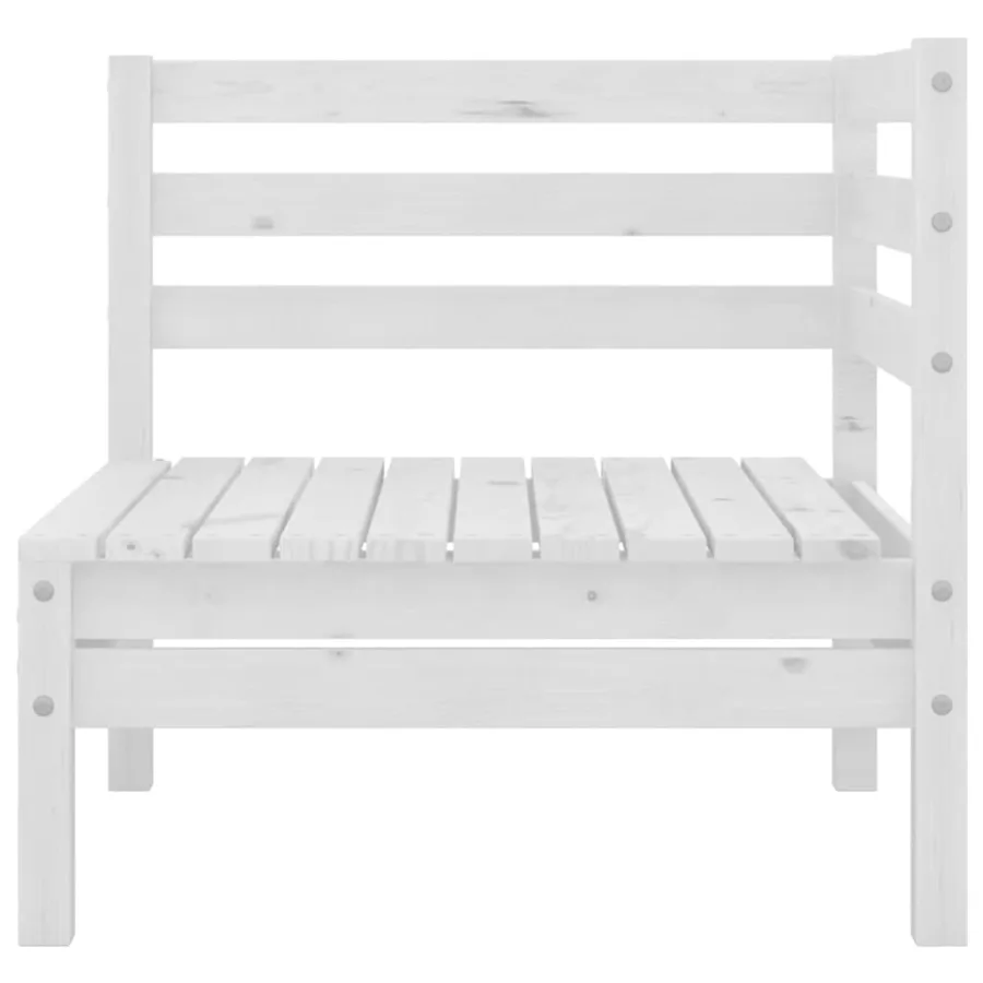 Canapés d'angle de jardin 2 pcs blanc bois de pin massif - 3