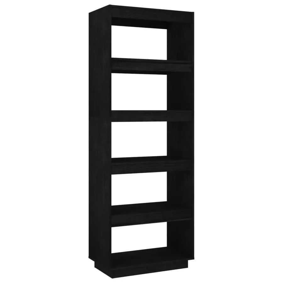 Bibliothèque/Séparateur de pièce Noir 60x35x167 cm Pin massif - 2