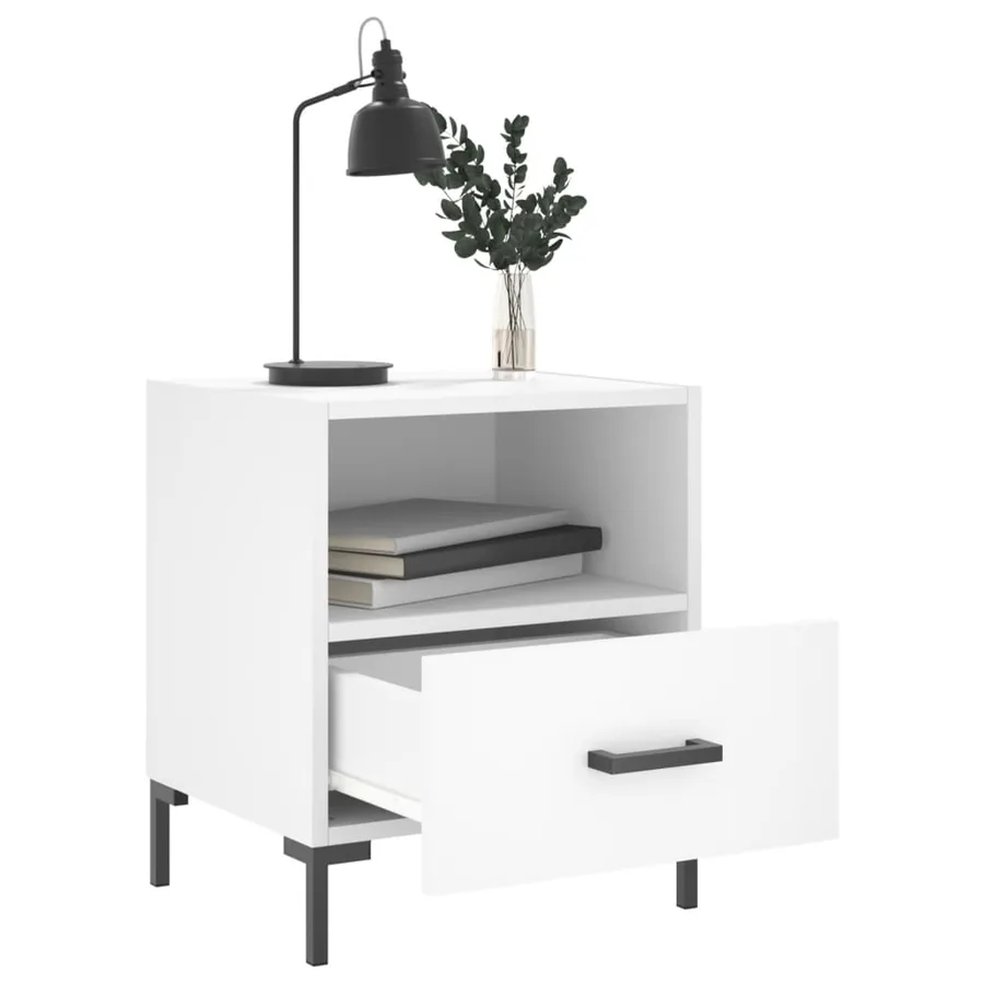 Tables de chevet 2 pcs blanc 40x35x47,5 cm bois d’ingénierie - 3