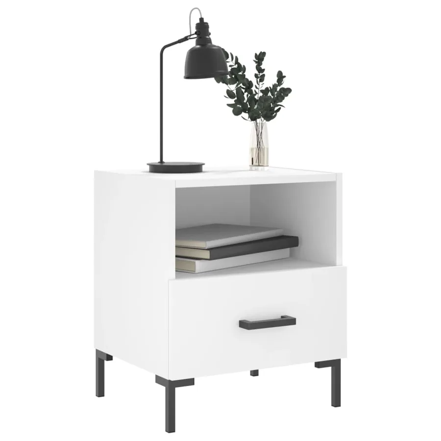 Tables de chevet 2 pcs blanc 40x35x47,5 cm bois d’ingénierie - 4