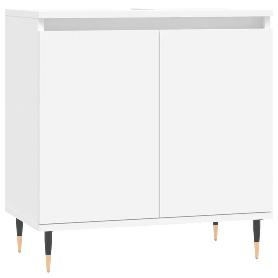 Ensemble d'armoires salle de bain 3 pcs blanc bois d'ingénierie - 5