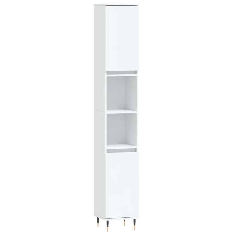 Ensemble d'armoires salle de bain 3 pcs blanc bois d'ingénierie - 9