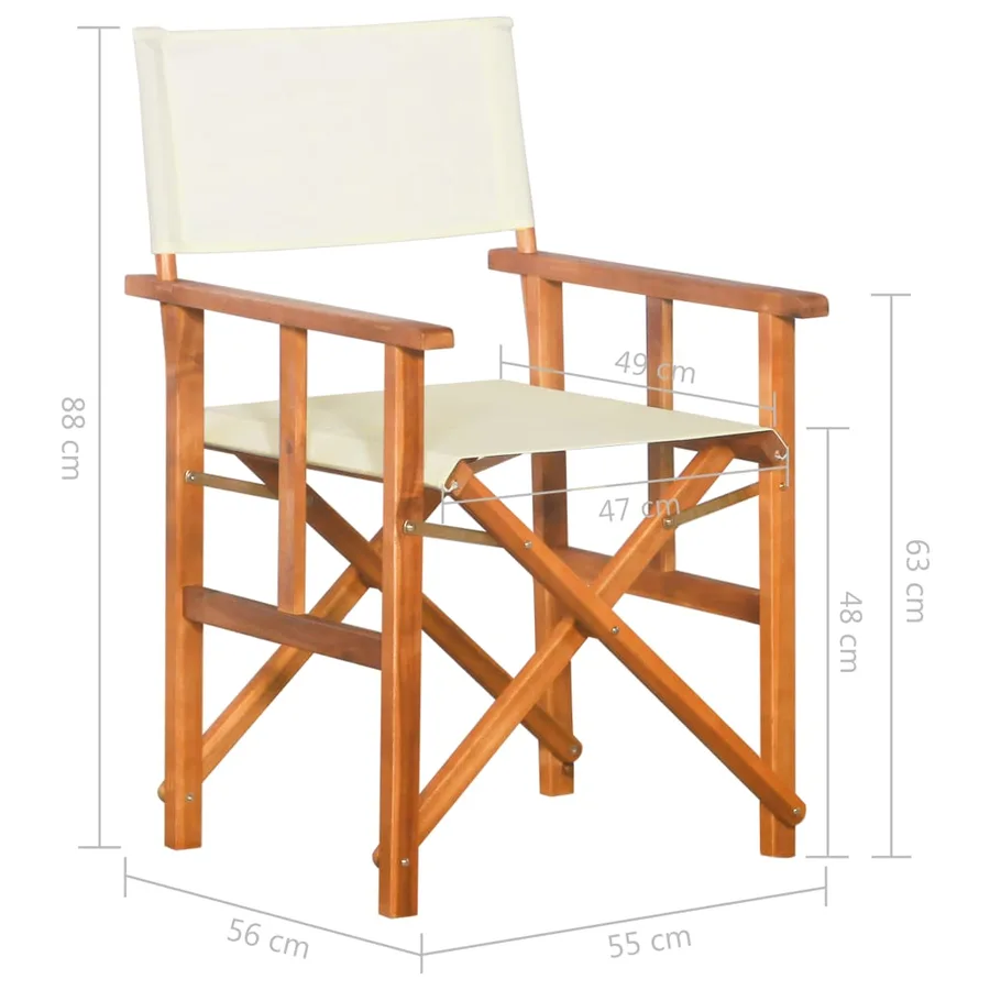 Chaises de metteur en scène lot de 2 Bois massif d'acacia - 9