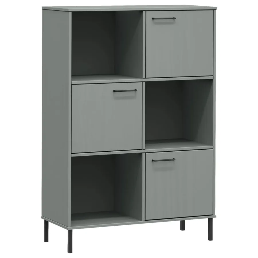 Bibliothèque avec pieds en métal Gris 90x35x128,5 cm Bois OSLO - 2