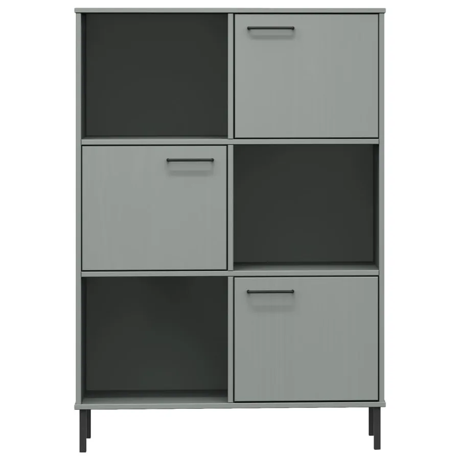 Bibliothèque avec pieds en métal Gris 90x35x128,5 cm Bois OSLO - 4
