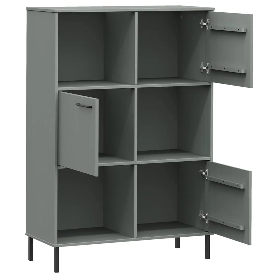 Bibliothèque avec pieds en métal Gris 90x35x128,5 cm Bois OSLO - 5
