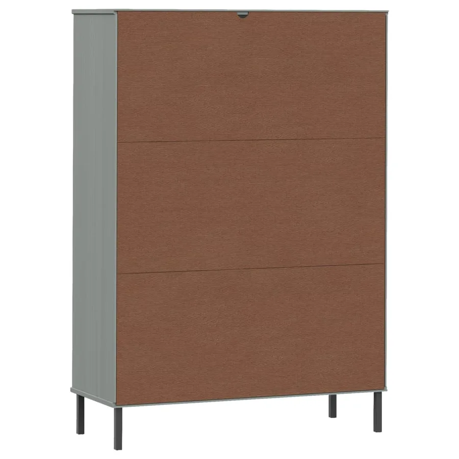 Bibliothèque avec pieds en métal Gris 90x35x128,5 cm Bois OSLO - 7