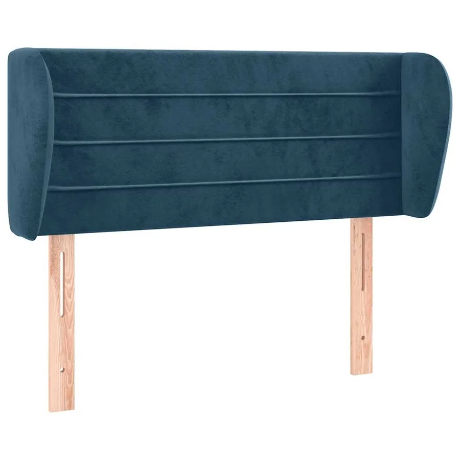 Tête de lit avec oreilles Bleu foncé 83x23x78/88 cm Velours - 2