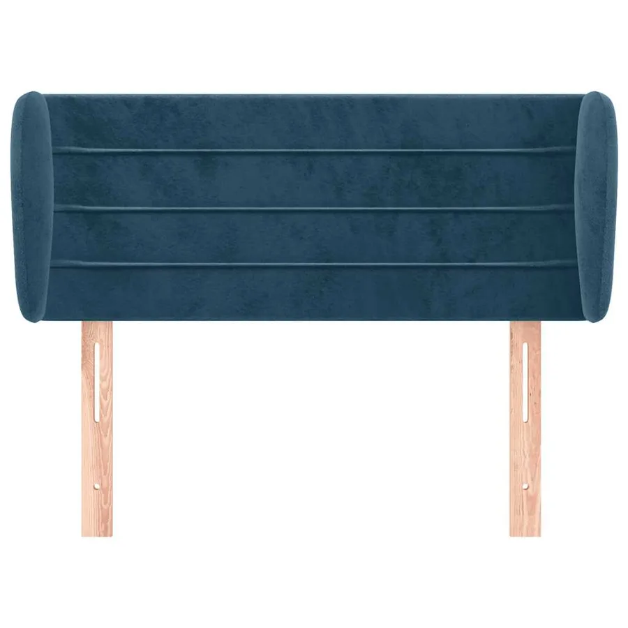 Tête de lit avec oreilles Bleu foncé 83x23x78/88 cm Velours - 3