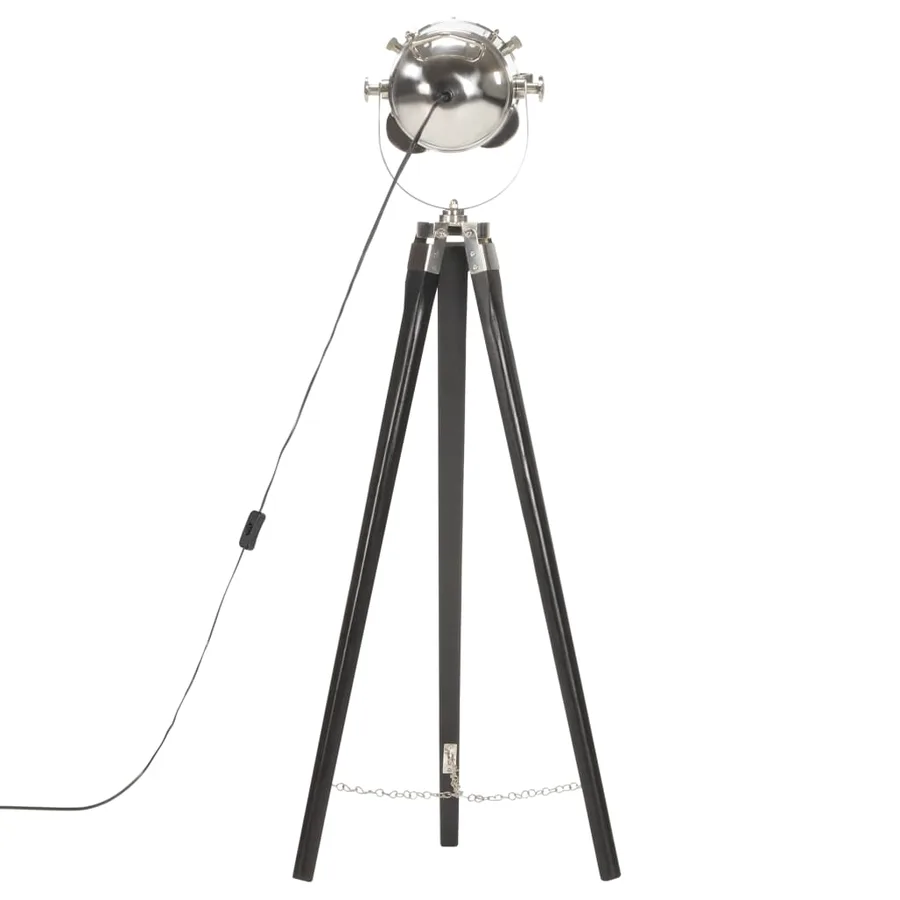 Lampadaire à trépied Noir Bois de manguier massif 97 cm - 5
