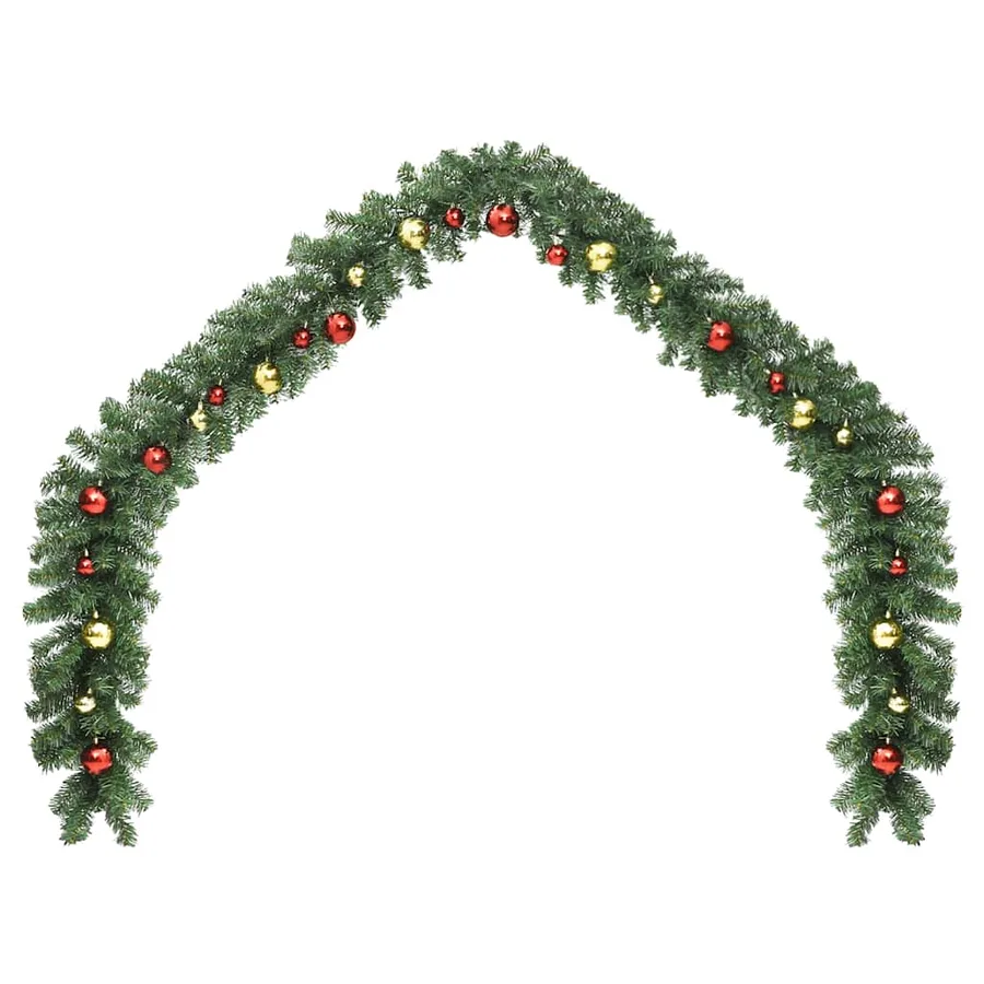 Guirlande de Noël décorée avec boules et lumières LED 10 m - 4