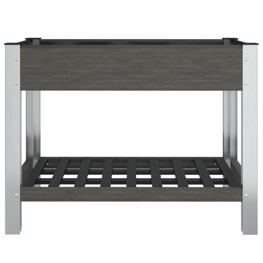 Lit surélevé de jardin avec étagère Gris 100x50x75 cm WPC - 3