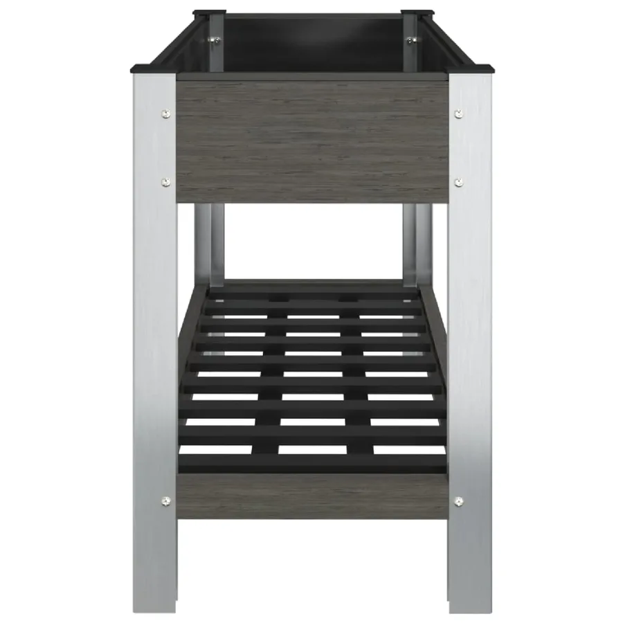 Lit surélevé de jardin avec étagère Gris 100x50x75 cm WPC - 4