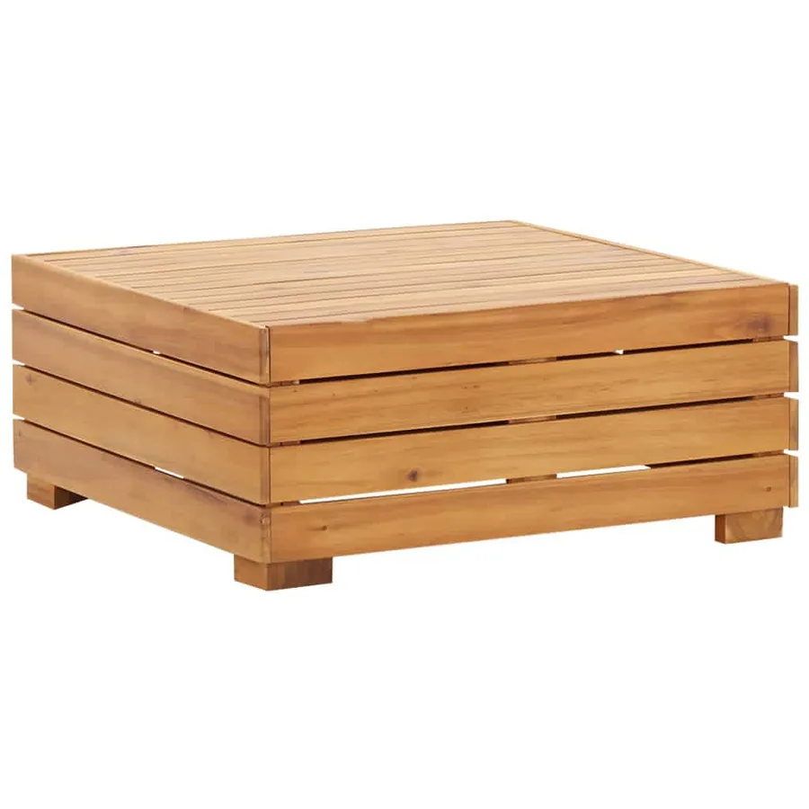 Table et repose-pied de jardin et coussin Bois d'acacia massif - 2