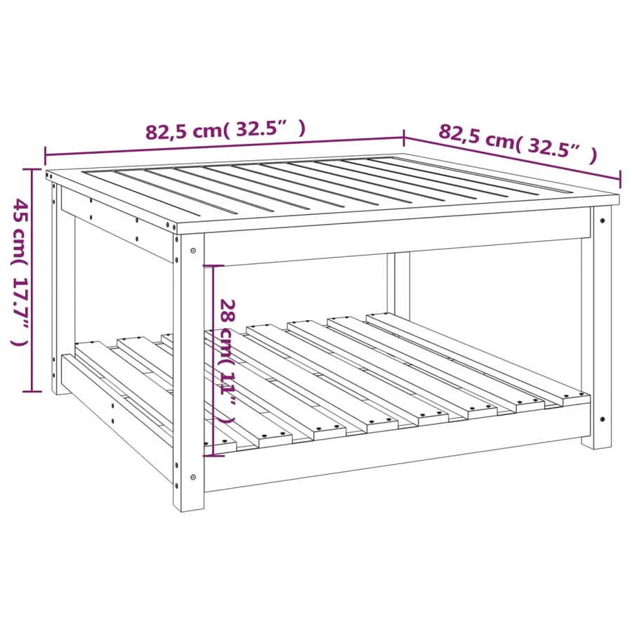 Table de jardin 82,5x82,5x45 cm bois massif de douglas - 8