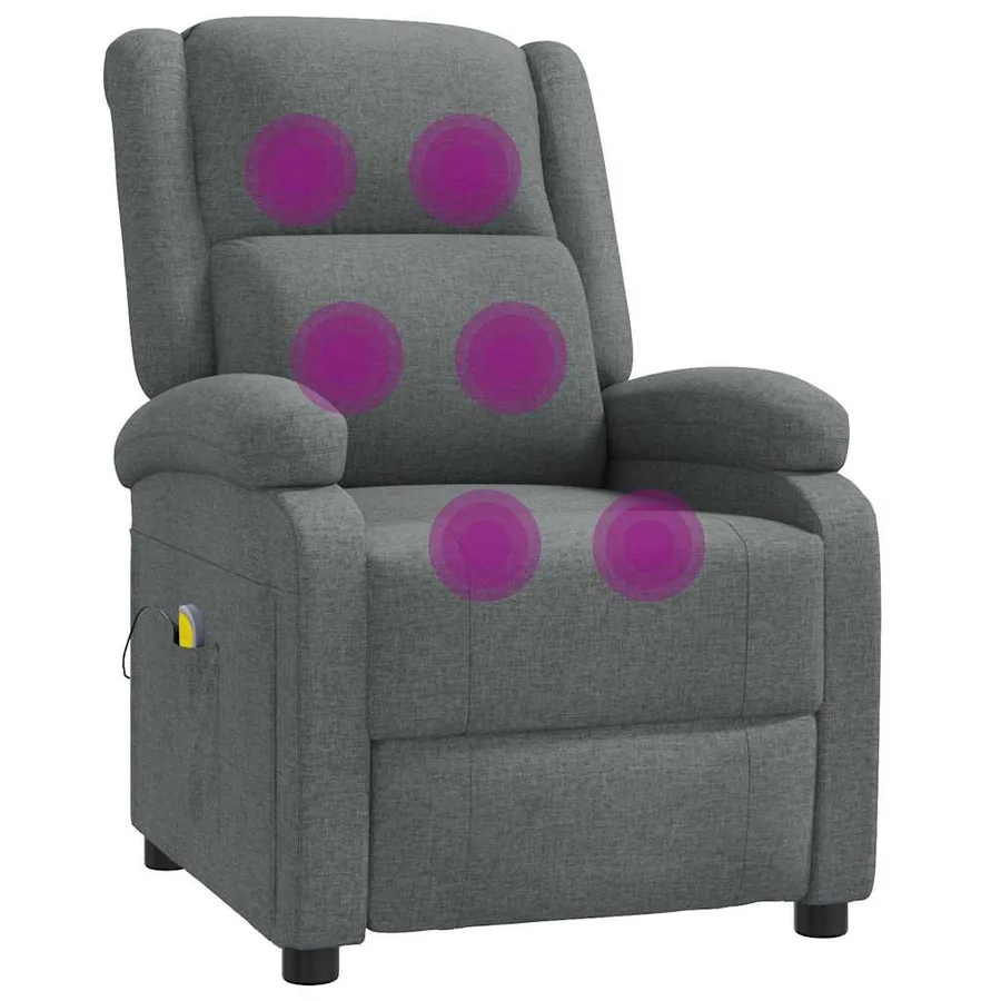 Fauteuil de massage Gris foncé Tissu - 7