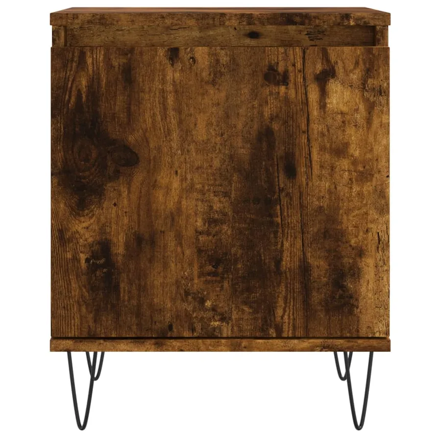 Table de chevet chêne fumé 40x30x50 cm bois d'ingénierie - 5