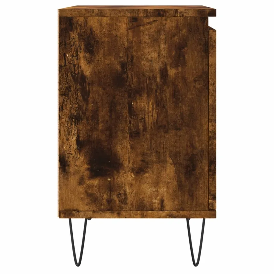 Table de chevet chêne fumé 40x30x50 cm bois d'ingénierie - 7
