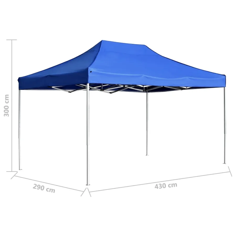 Tente de réception pliable Aluminium 4,5x3 m Bleu - 8