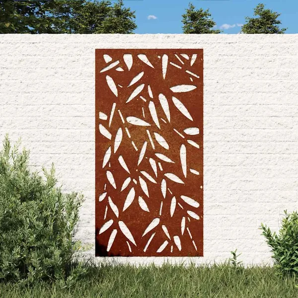 Décoration murale jardin 105x55 cm design de feuille de bambou