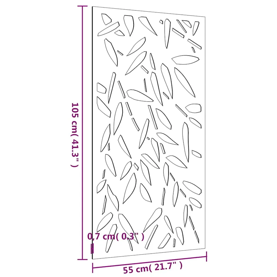 Décoration murale jardin 105x55 cm design de feuille de bambou - 9