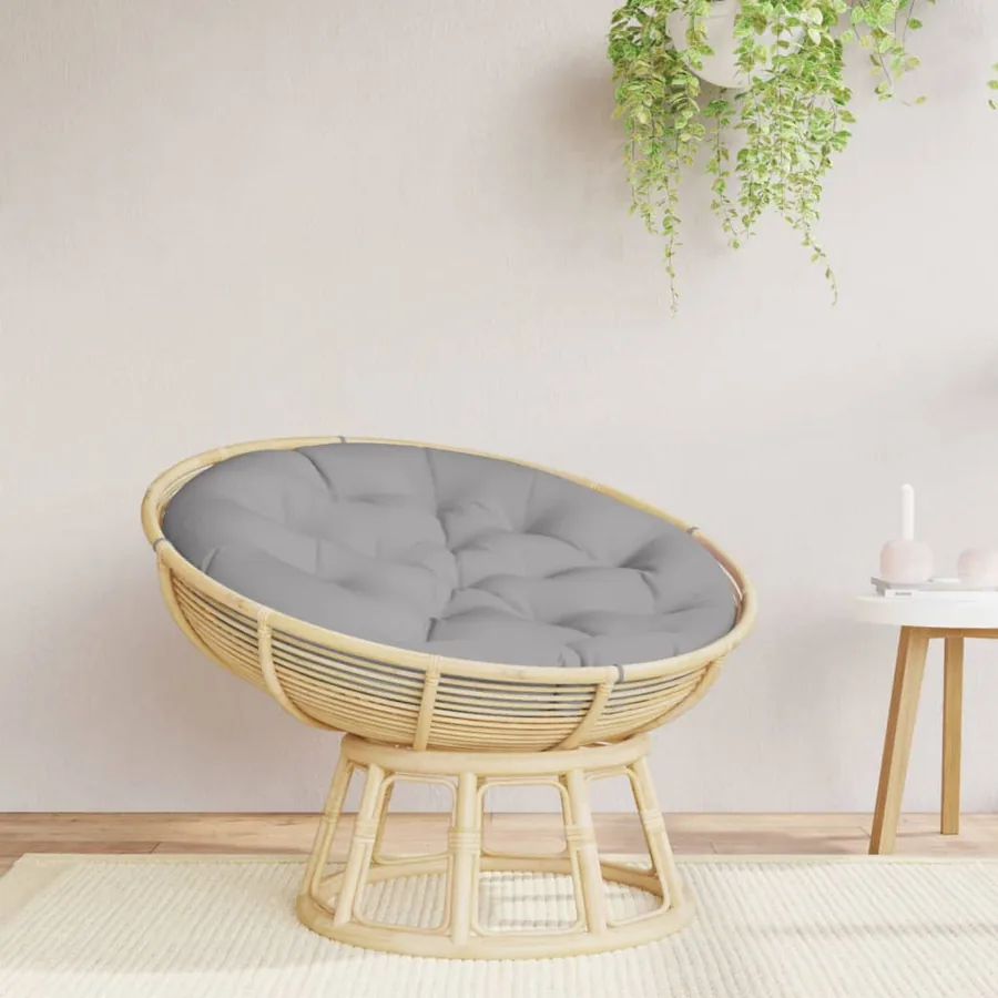 Coussin rond gris Ø 100 x11 cm tissu oxford