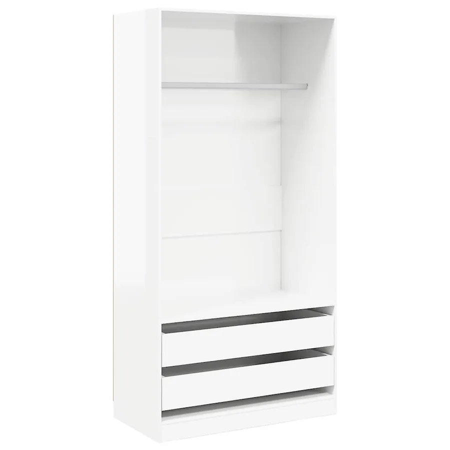 Garde-robe Blanc brillant 100x50x200 cm Bois d'ingénierie - 2