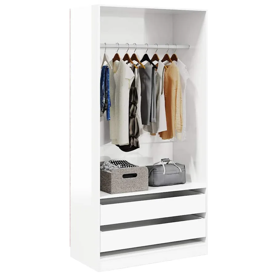 Garde-robe Blanc brillant 100x50x200 cm Bois d'ingénierie - 3