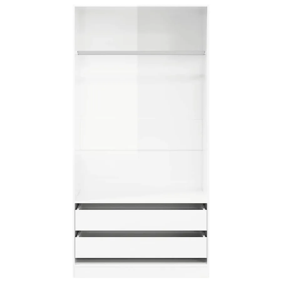 Garde-robe Blanc brillant 100x50x200 cm Bois d'ingénierie - 4