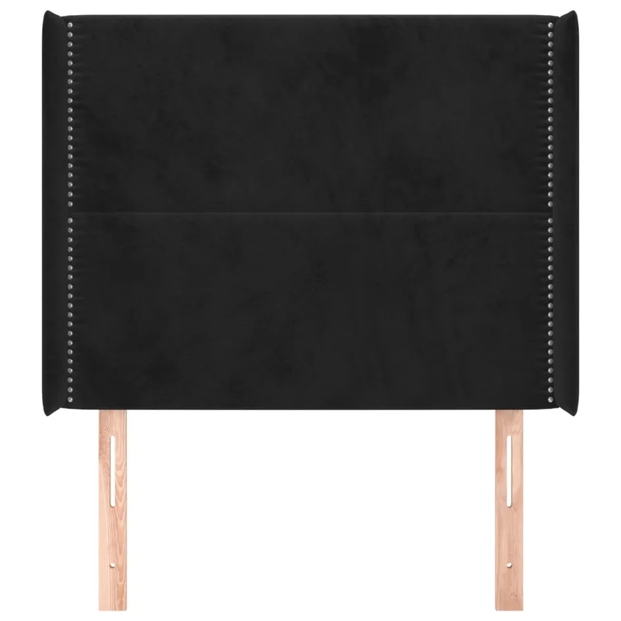 Tête de lit avec oreilles Noir 93x16x118/128 cm Velours - 3