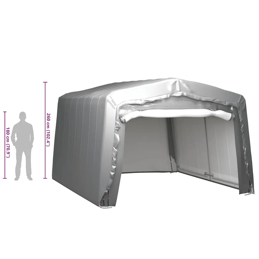 Tente de rangement 370x370 cm Acier Gris - 6