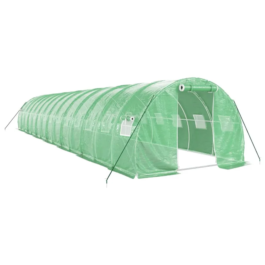 Serre avec cadre en acier vert 42 m² 14x3x2 m - 2